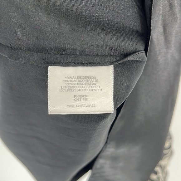 BCBGMaxazria Black & White Floral Woven Silk Dress Size 4 - Picture 12 of 16